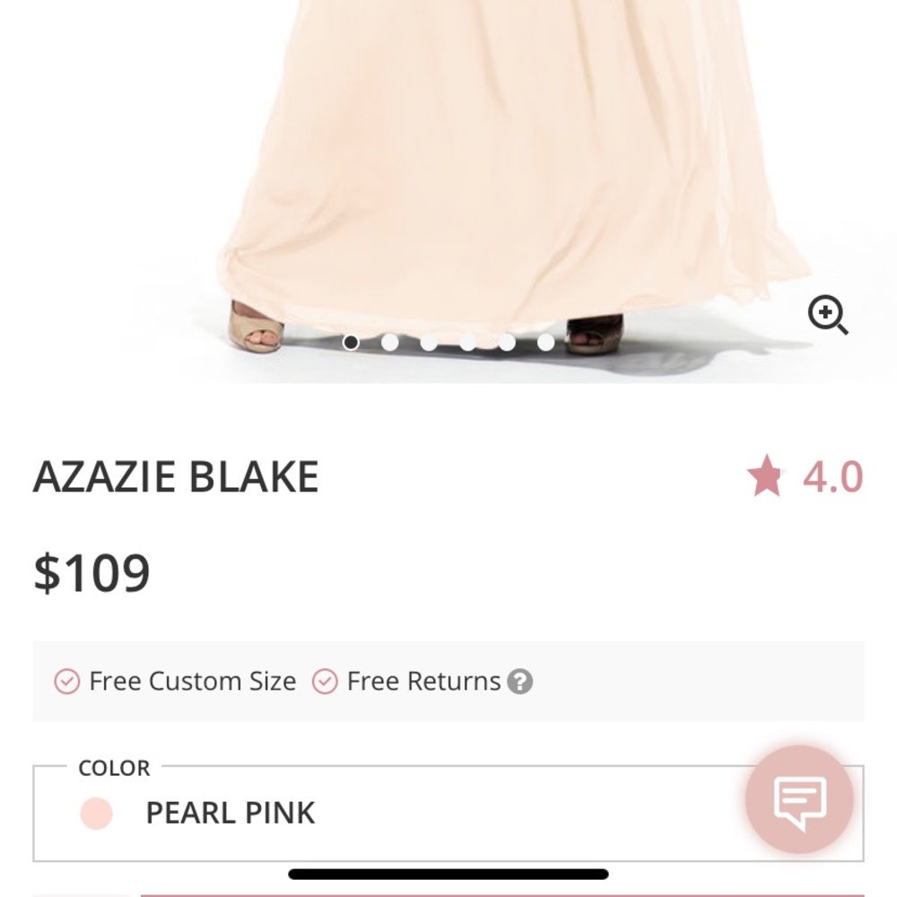 Azazie Bridesmaid Blake Dress Custom in Pearl Pink
